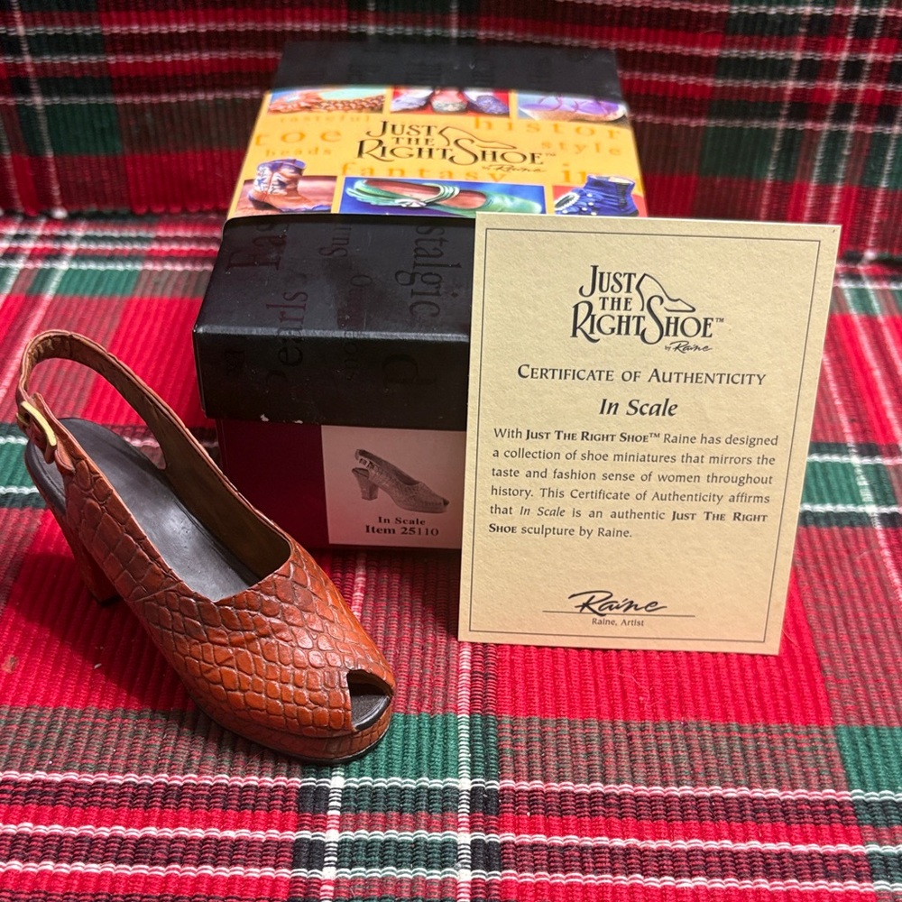 Just The Right Shoe Textured Tan Slingback Heels - Picture 6 of 6